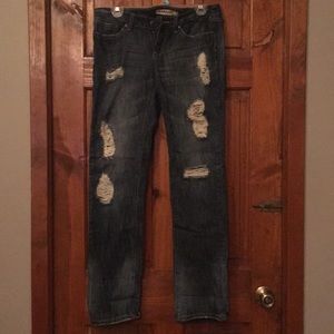 Garage distressed skinny jeans